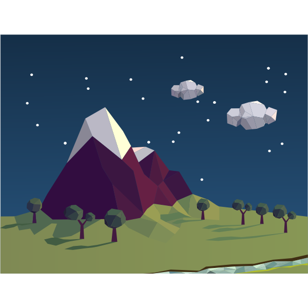SVG Low poly landscape