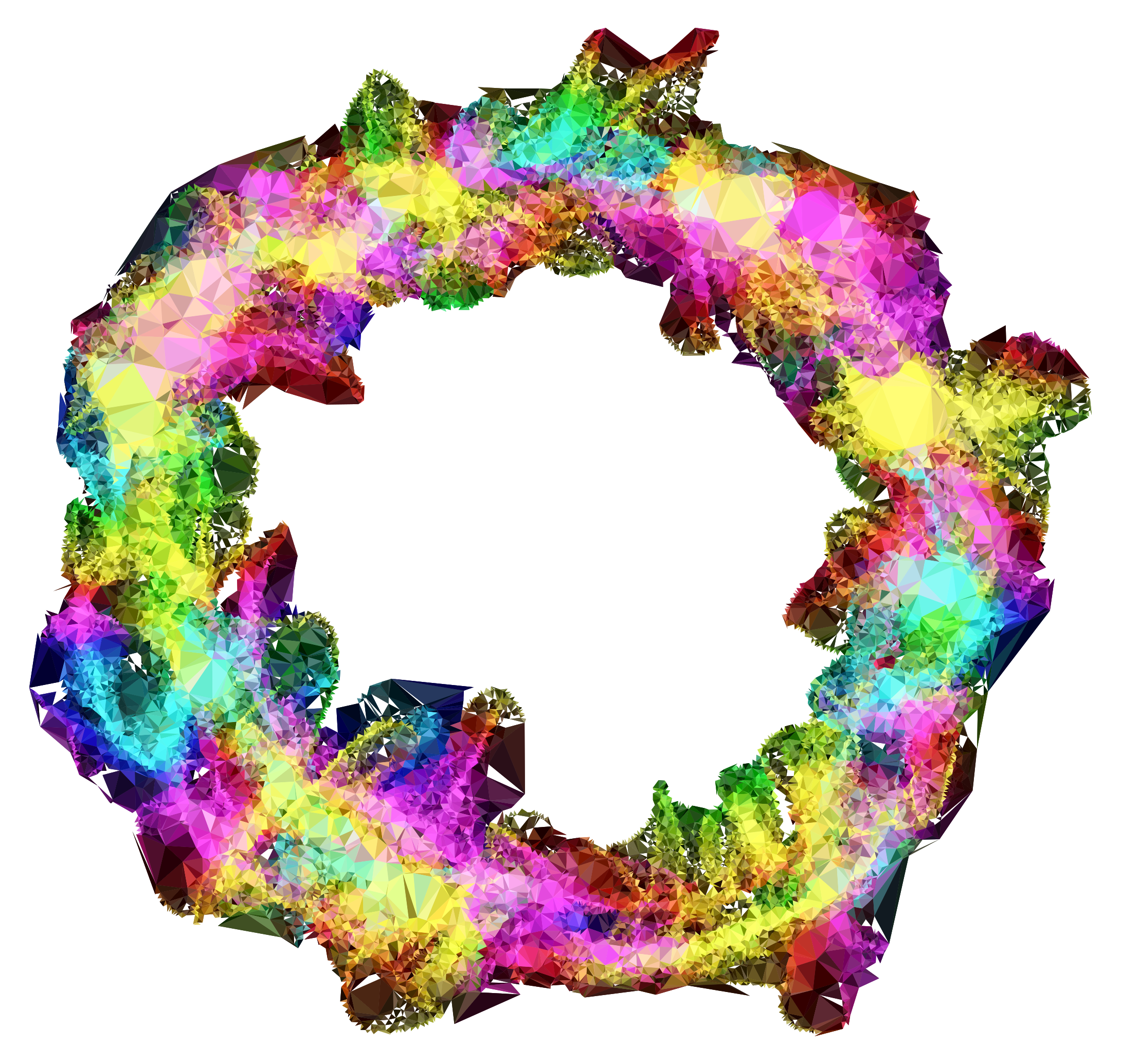 SVG Low Poly Prismatic Particle Explosion No Background