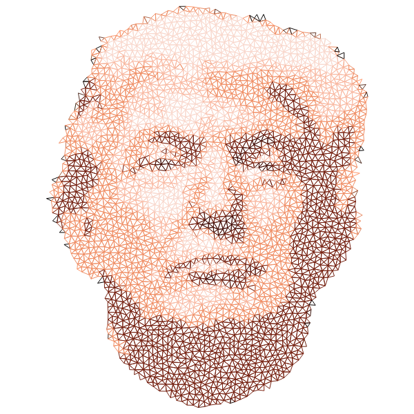 SVG Low Poly Trump Head Wireframe No Background
