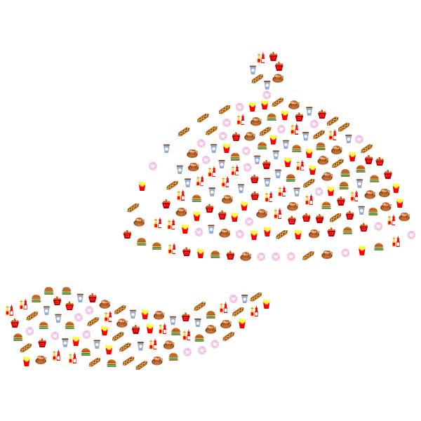 SVG Lunch plate with food icons