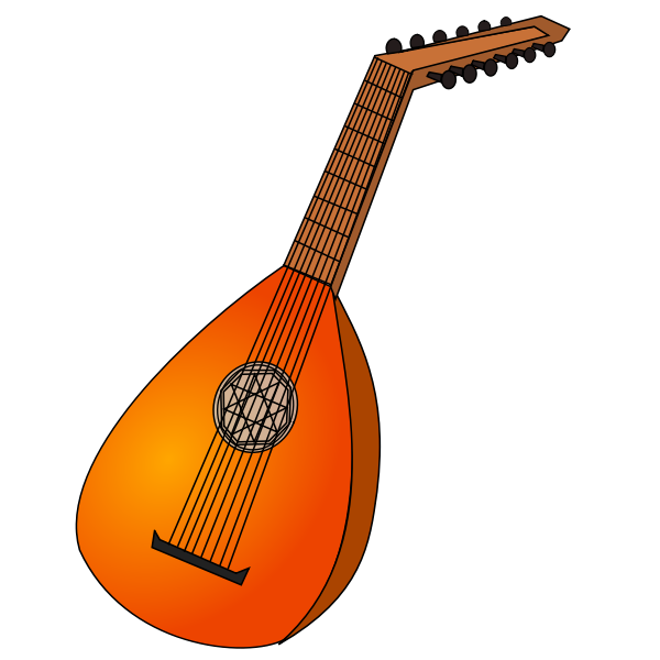 SVG Lute instrument vector image