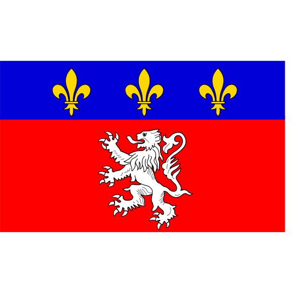 SVG Lyonnais region flag vector illustration