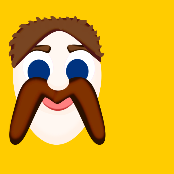 SVG M for mustache vector clip art