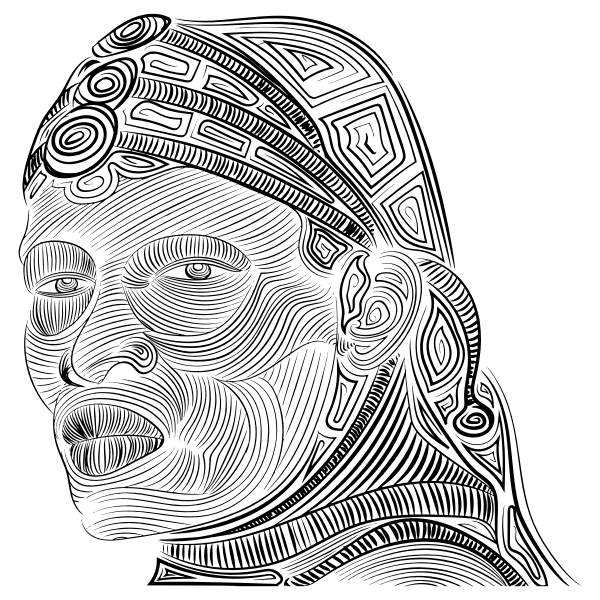 SVG Maasai Man Line Art