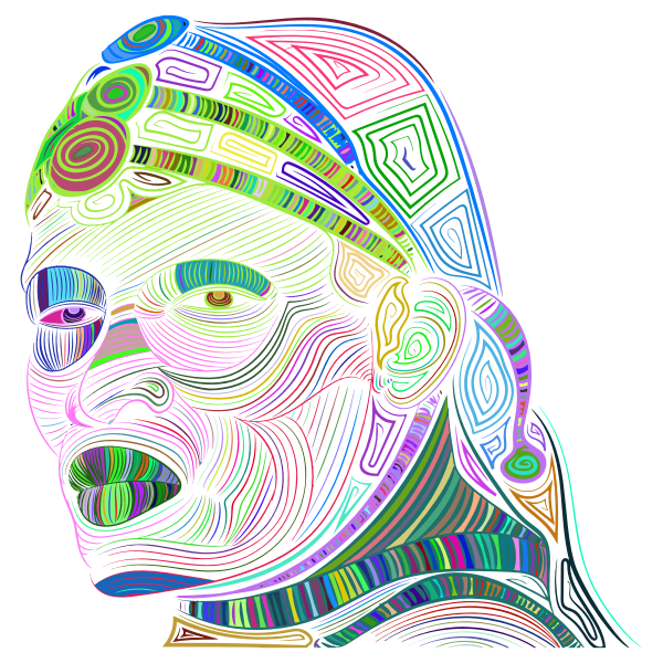 SVG Maasai Man Line Art Prismatic No Background