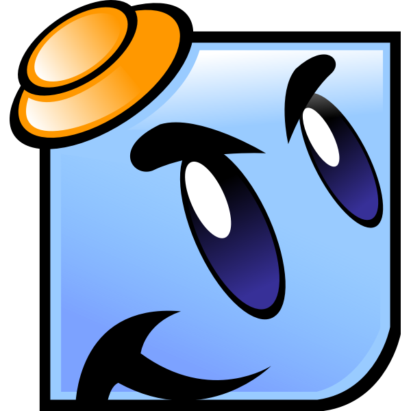 SVG Mad blue smiley