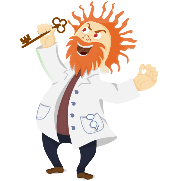 SVG Mad scientist with a key