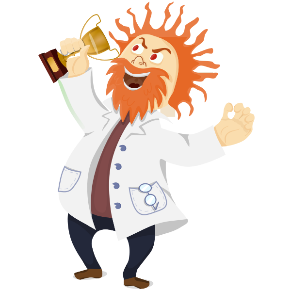 SVG Mad scientist with a trophy