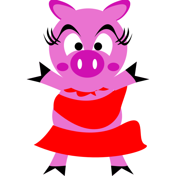 SVG Madame pig vector image