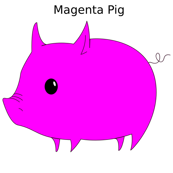 SVG Magenta pig vector illustration