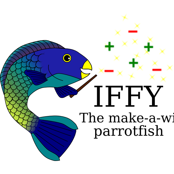 SVG Magic blue gold fish vector drawing