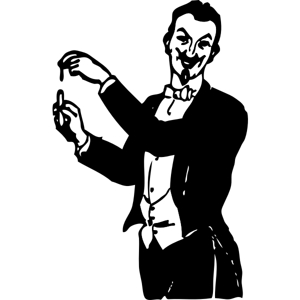 SVG magician doing a trick