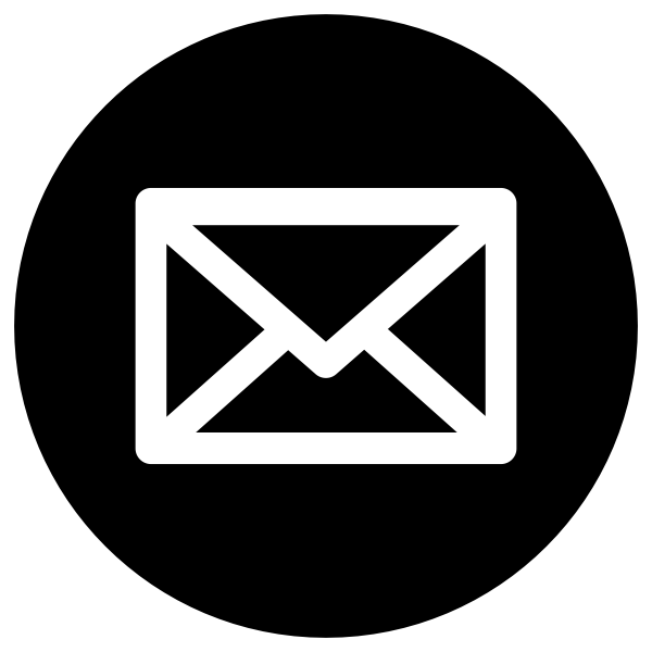 SVG Mail Icon White on Black