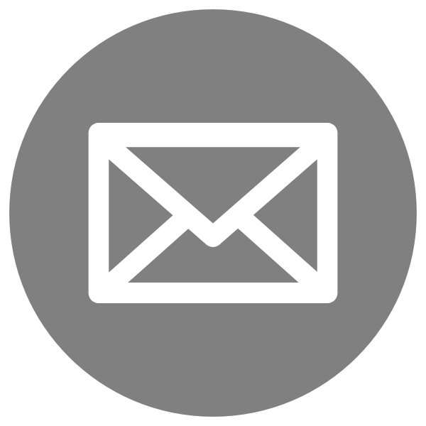 SVG Mail Icon White on Grey