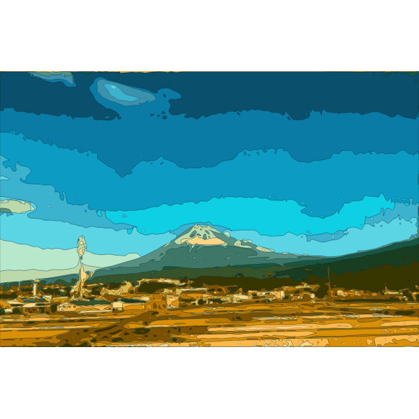SVG Majestic Fuji with surroundings