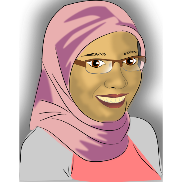 SVG Malay woman portrait vector illustration