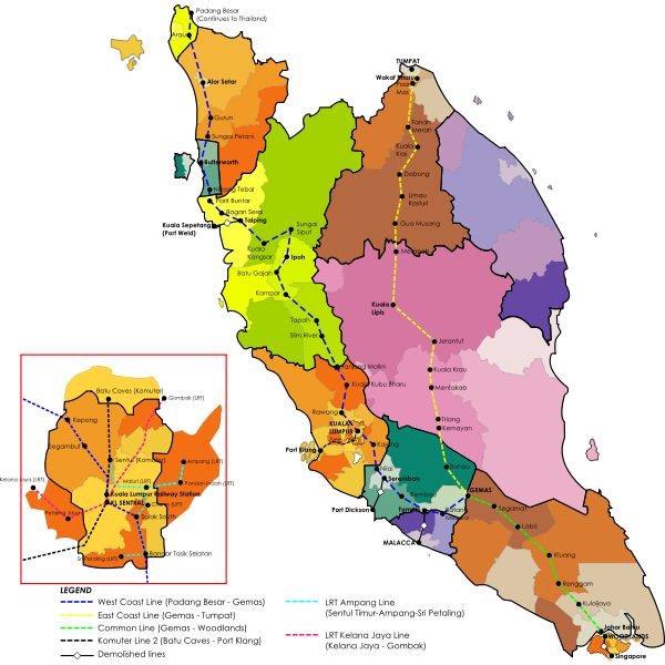 SVG Malaysia railway map
