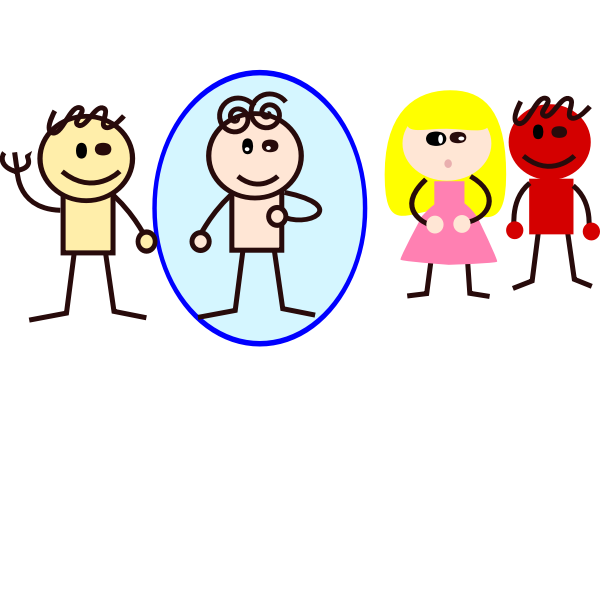 SVG Male and female colorful doodles