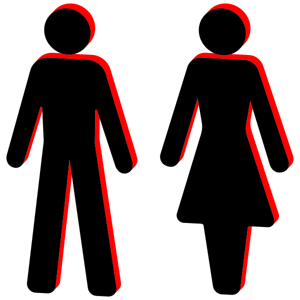SVG Male and female stick figure symbols