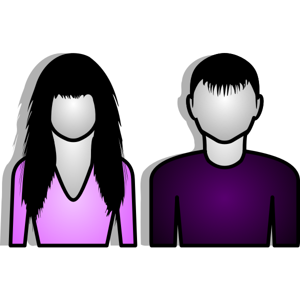 SVG Male and female sticker pictograms vector graphics