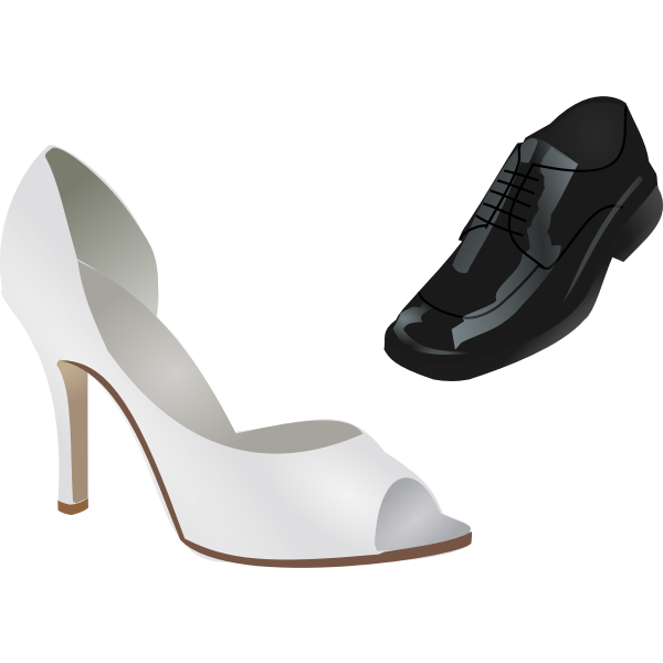 SVG Male and female wedding shoes vector image