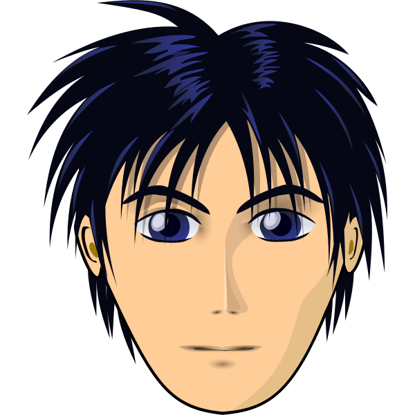 SVG Male character in anime style