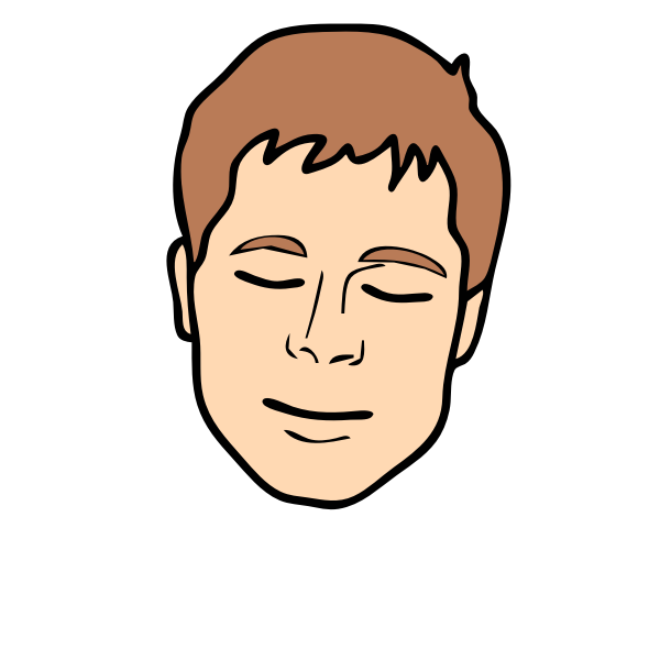SVG Male face with closed eyes