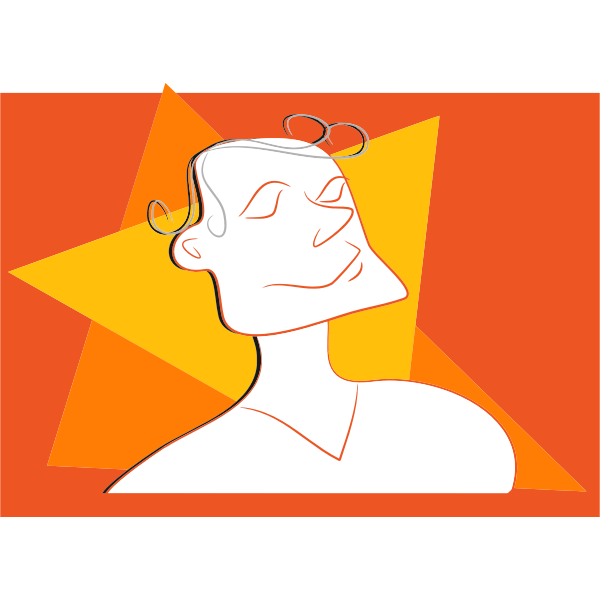 SVG Male line art portrait