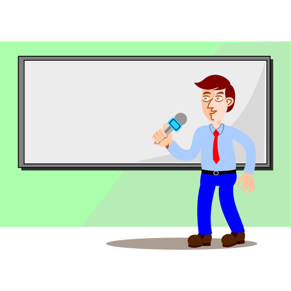 SVG Male presenter with mic