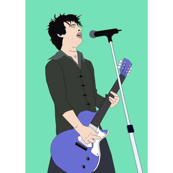 SVG Male singer playing guitar vector