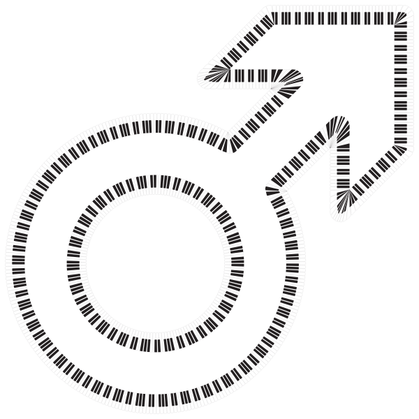 SVG Male symbol piano keys