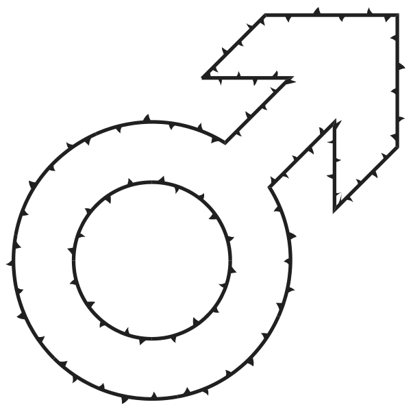 SVG Male symbol with thorns