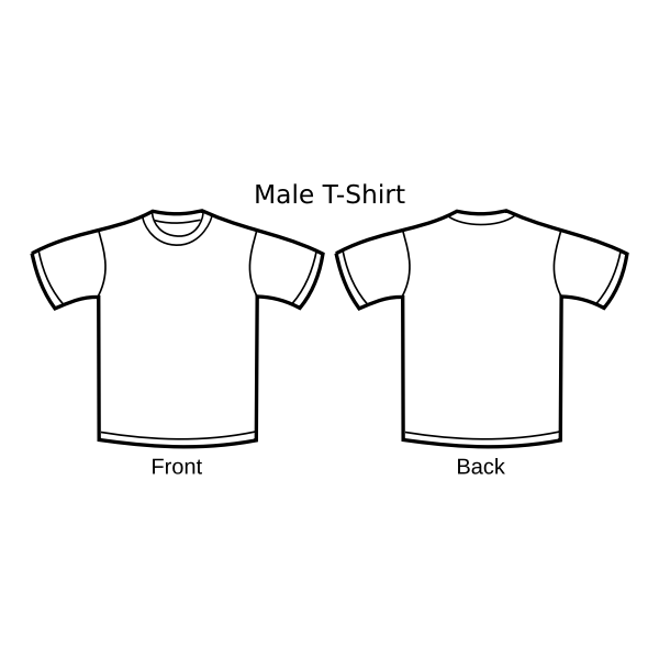 SVG Male t-shirt template vector drawing