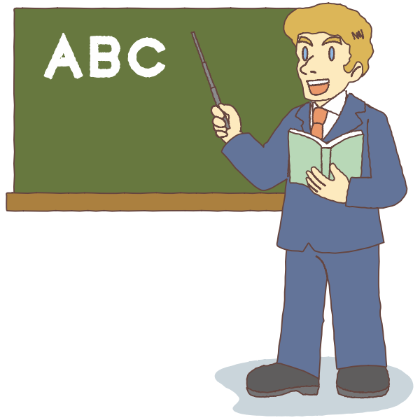 SVG Male teacher teaching alphabet