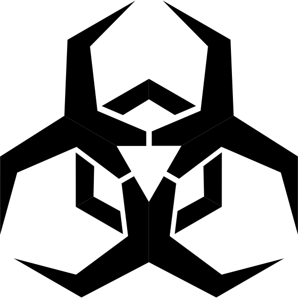 SVG Malware hazard symbol black vector illustration
