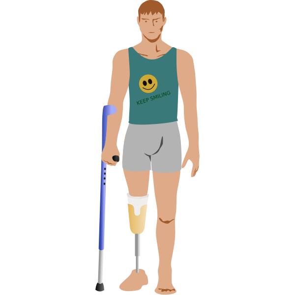 SVG Man after amputation vector clip art