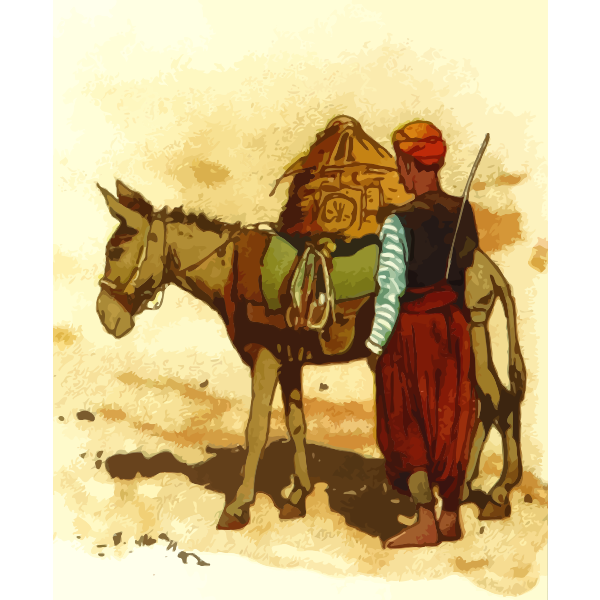 SVG Man and donkey