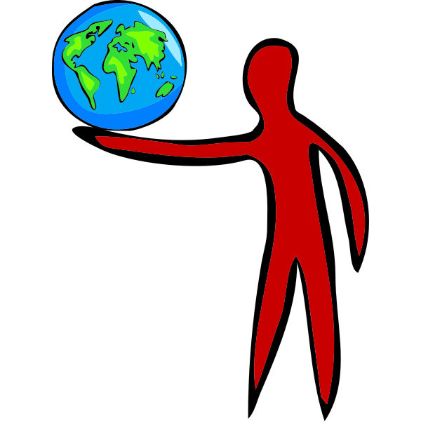 SVG Man and globe