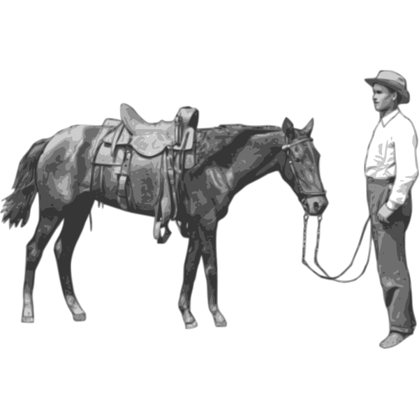 SVG Man and his horse vector graphics