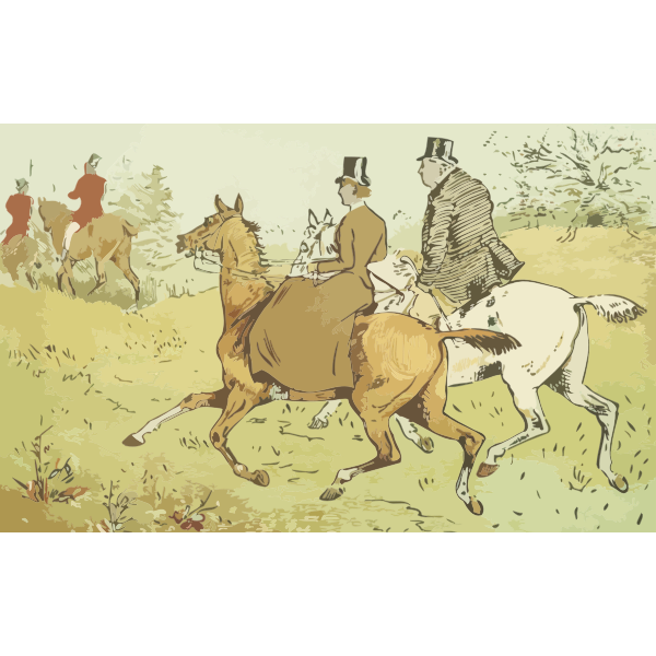 SVG Man and woman riding