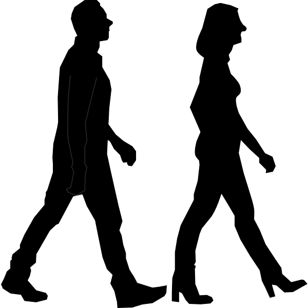 SVG Man and woman walking silhouette