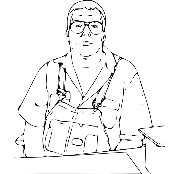 SVG Man at desk