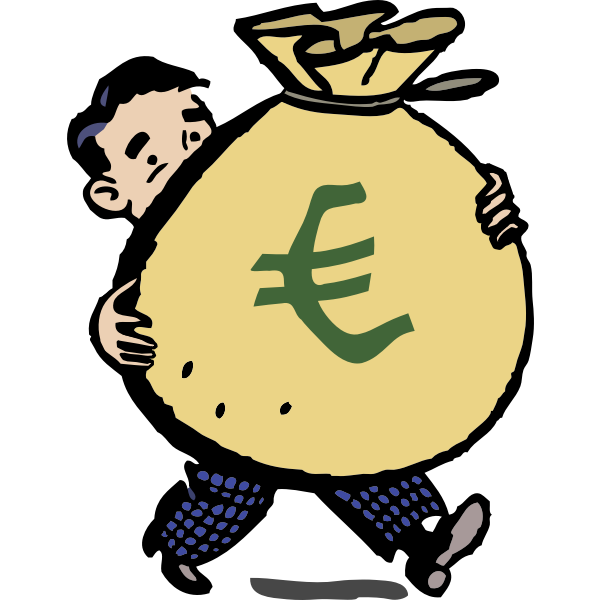 SVG Man carrying euros bag