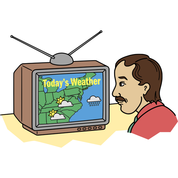 SVG Man Checking the Weather