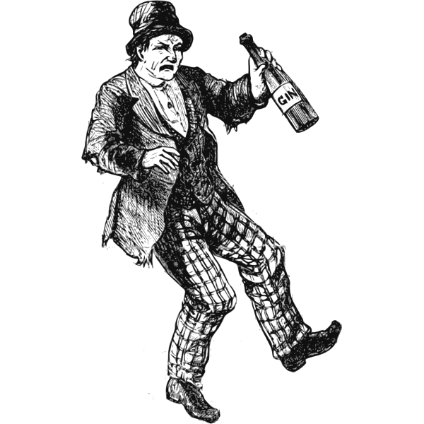 SVG Man drunk on gin vector drawing