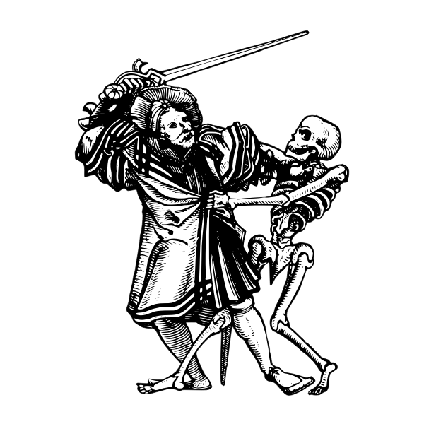 SVG Man fighting death vector graphics