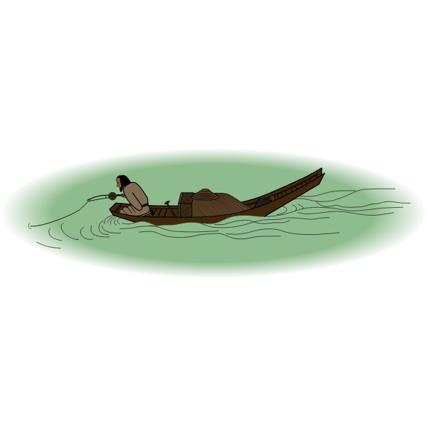 SVG Man fishing on a lake