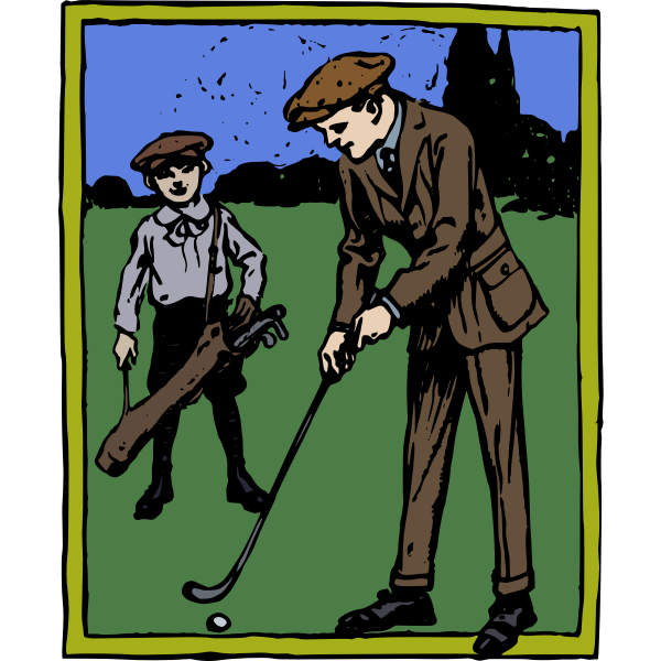 SVG man golfing colour