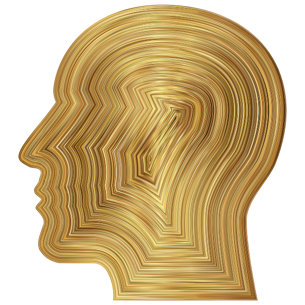 SVG Man Head Gold Texture