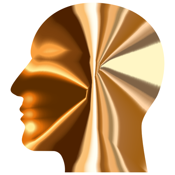 SVG Man Head Golden Texture